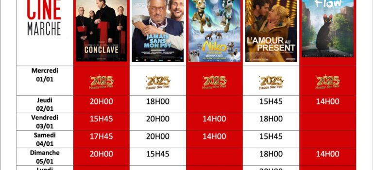 PROGRAMME de la semaine