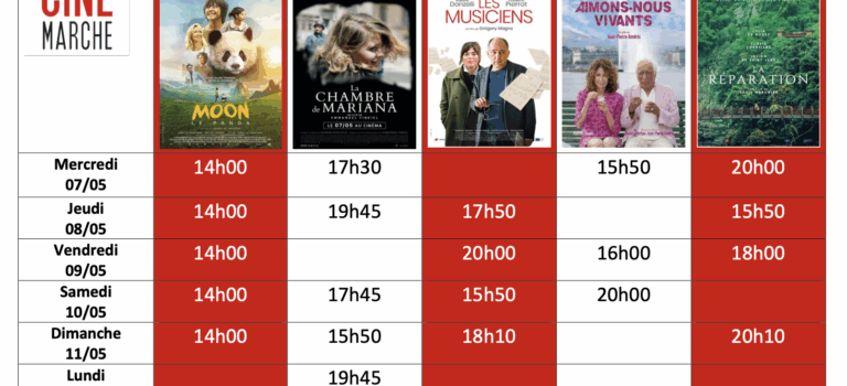 Programme de la semaine du 7/05