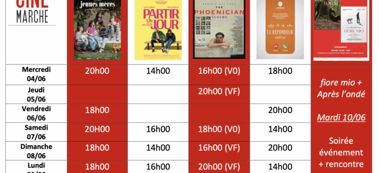 Programme de la semaine du 4/06 Programme de la semaine du 4/06