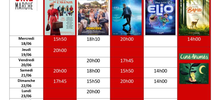 Programme de la semaine du 18/06