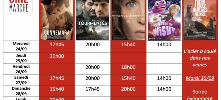 Programme de la semaine du 24/09