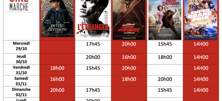 Programme du 29/10 au 4/11