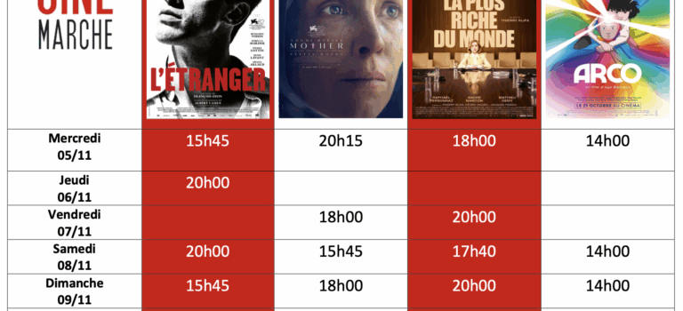 Programme du 5/11 au 11/11
