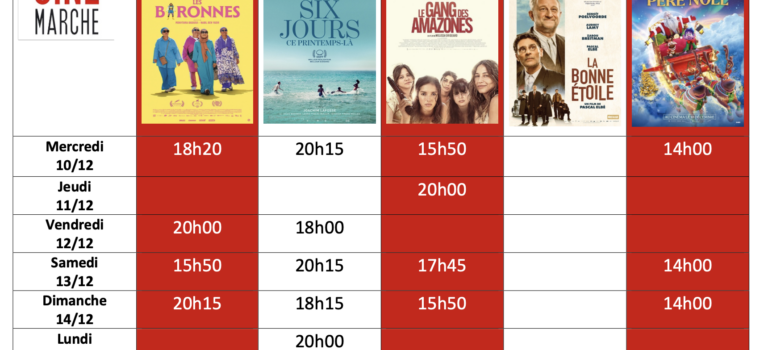 Programme du 10 au 16/12