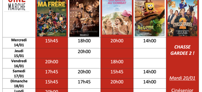 Programme du 14/01 au 20/01