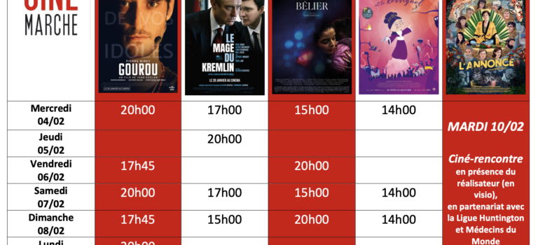 Programme du 4/02 au 10/02