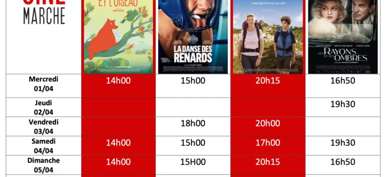 Programme du 1 au 7/04