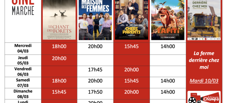 Programme du 4/03 au 10/03