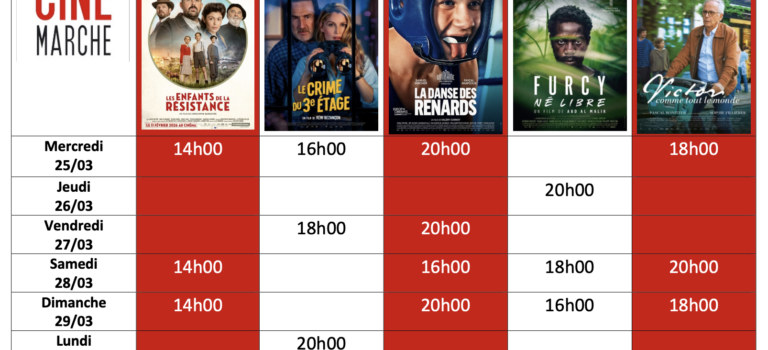 Programme du 25 au 31/03