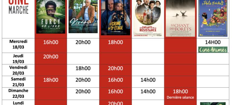 Programme du 18 au 24/03