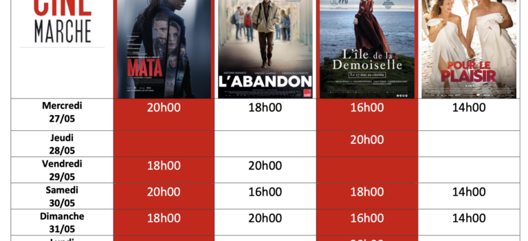 Programme du 27/05 au 2/06