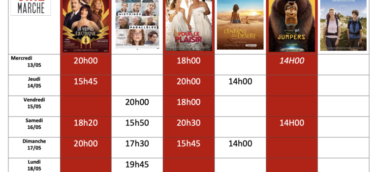 Programme du 13/05 au 19/05