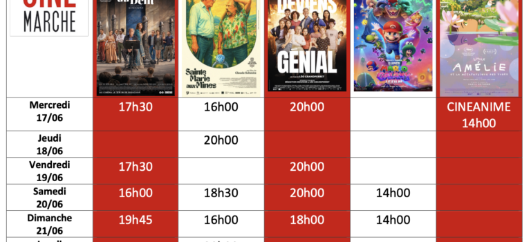 Programme du 17 au 23/06