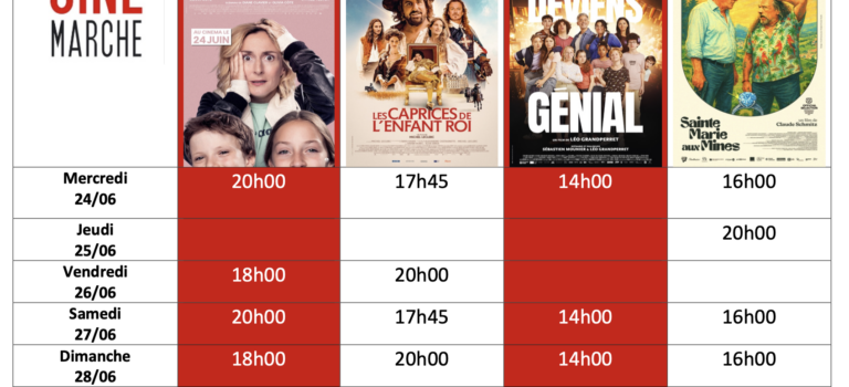 Programme du 24 au 30/06