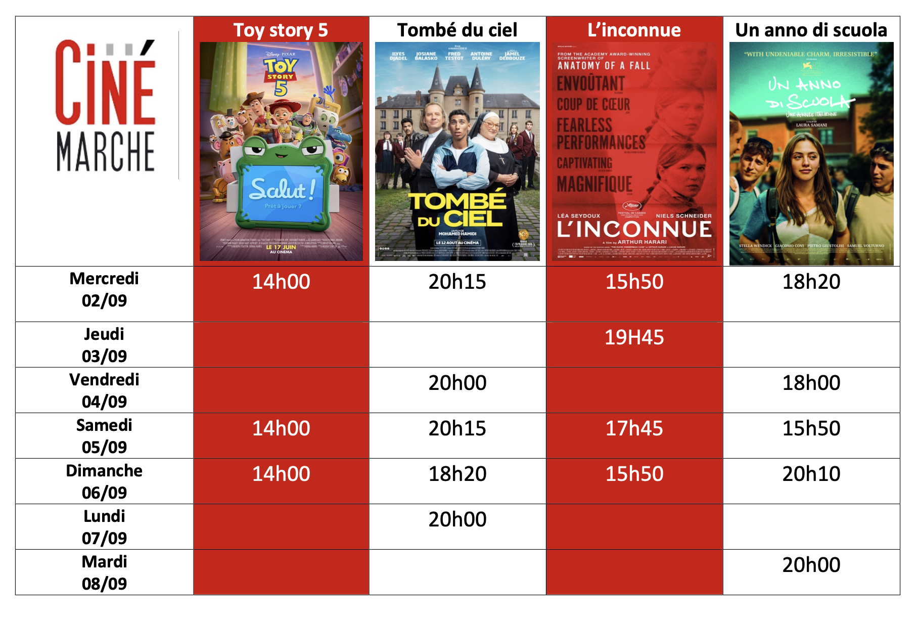 Programme hebdo Programme hebdo