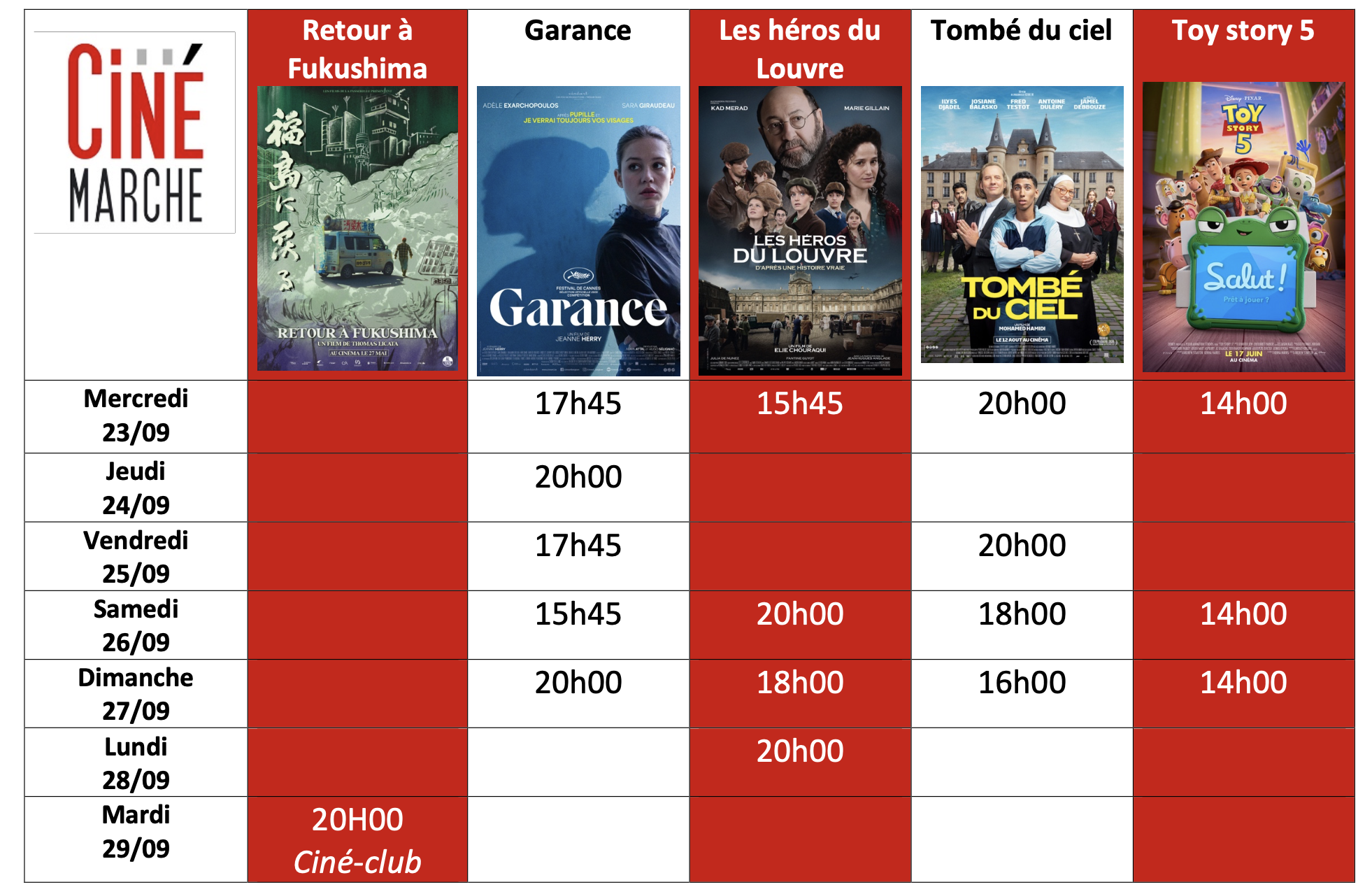 Programme hebdo 23/09 Programme hebdo 23/09