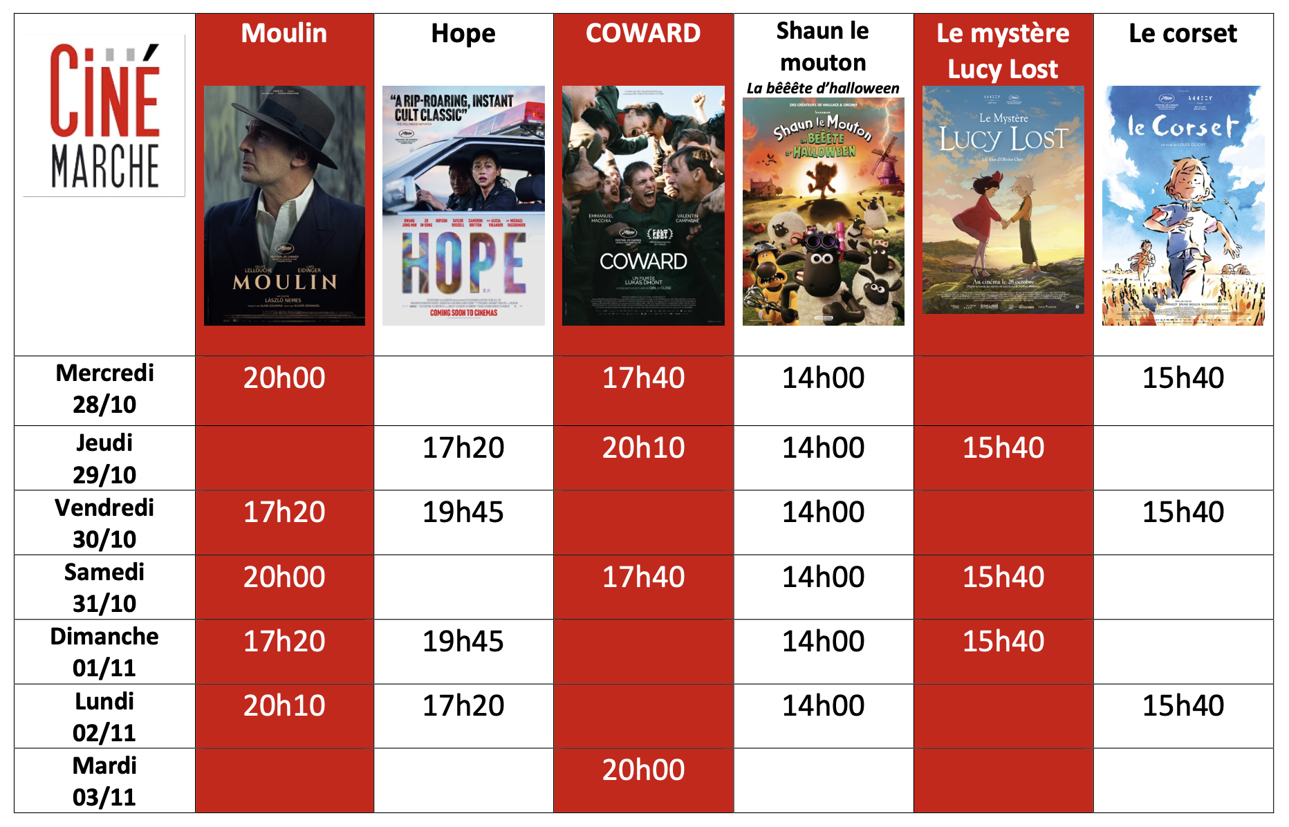 Programme hebdo 28/10 Programme hebdo 28/10